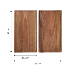 Die moderne Hausfrau Akazien-Abdeckplatte & Schneidebrett 2 Stück