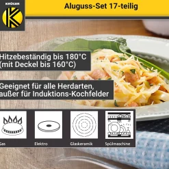 Die moderne Hausfrau Aluguss-Topfset, 17-teilig grau