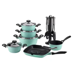 Die moderne Hausfrau Aluguss-Topfset, 17-teilig mint