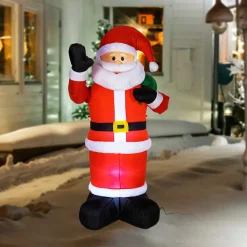 Die moderne Hausfrau Aufblasbarer Weihnachtsmann mit beweglichem Arm, 180 cm