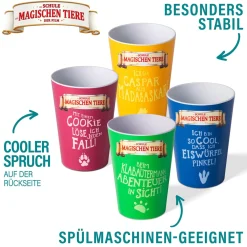 Die moderne Hausfrau AWAVE Die Schule der Magischen Tiere Trinkbecher 250 ml rPET Set 4-teilig, mit Eichstrich
