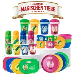 Die moderne Hausfrau AWAVE Die Schule der Magischen Tiere Trinkbecher 250 ml rPET Set 4-teilig, mit Eichstrich