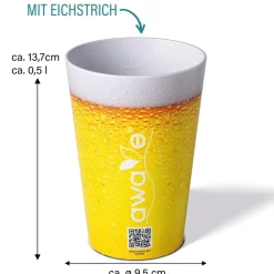 Die moderne Hausfrau AWAVE Trinkbecher 500 ml rPET Set 4-teilig, mit Eichstrich