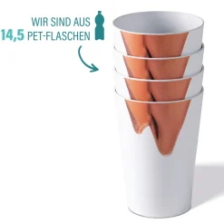 Die moderne Hausfrau AWAVE Trinkbecher 400 ml rPET Set 4-teilig, mit Eichstrich