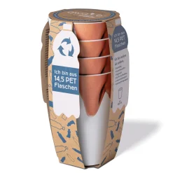 Die moderne Hausfrau AWAVE Trinkbecher 400 ml rPET Set 4-teilig, mit Eichstrich