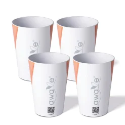 Die moderne Hausfrau AWAVE Trinkbecher 400 ml rPET Set 4-teilig, mit Eichstrich
