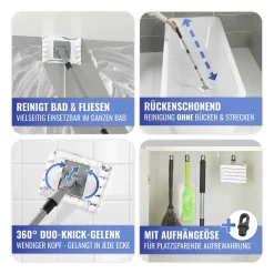 Die moderne Hausfrau Bad- & Fliesenwischer „Profi“ mit 2 Bezügen