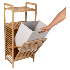 Die moderne Hausfrau Bambus-Regal mit Wäschesammler