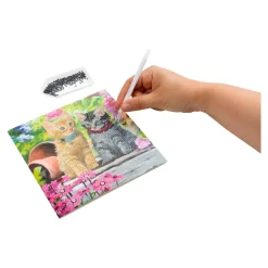 Die moderne Hausfrau Bastel-Set, Crystal Art Katzenpärchen