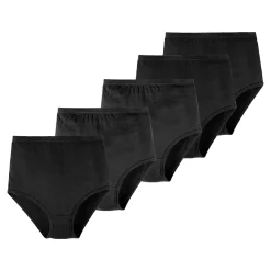 Damen Die moderne Hausfrau Baumwoll-Taillenslip schwarz - 5 Stück