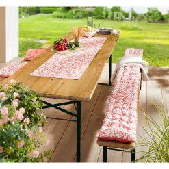 Die moderne Hausfrau Bierzeltgarnitur, Auflagen und Läufer "Nizza", 3-teilig