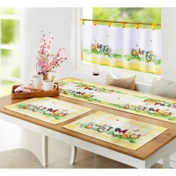 Die moderne Hausfrau Bistrogardine „Hühner“