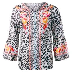 Damen Die moderne Hausfrau Bluse "Romantik" schwarz/weiß