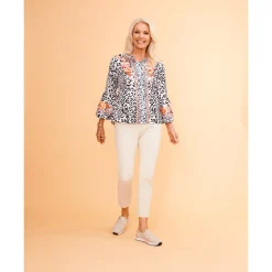 Damen Die moderne Hausfrau Bluse "Romantik" schwarz/weiß