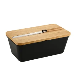 Die moderne Hausfrau Brotbox mit Bambus-Schneidebrett und Messer