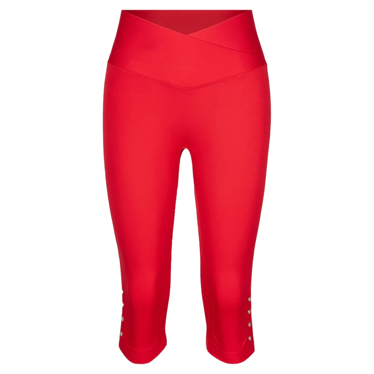 Damen Die moderne Hausfrau Capri-Leggings „Diamant-Optik“ rot