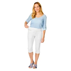 Damen Die moderne Hausfrau Capri-Schlupfjeans „Dunja“ weiß