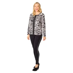 Damen Die moderne Hausfrau Cardigan „Kuschelweich“ creme; schwarz