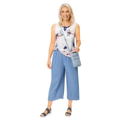 Damen Die moderne Hausfrau Culotte-Plisseehose "Sonja" rauchblau