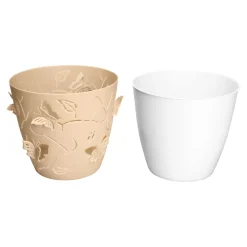 Die moderne Hausfrau 3D-Blumentopf beige