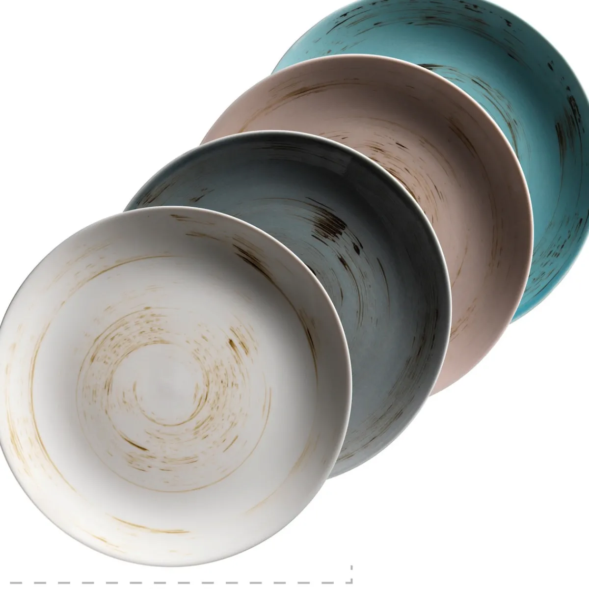 Die moderne Hausfrau Derby Geschirr-Set, Porzellan 4 x Speisteller, 4 x Dessertteller, 4 x Kaffeebecher, 4 x Müslischale