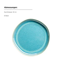 Die moderne Hausfrau Dessertteller Set, Steinzeug Cordelia Grün