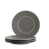 Die moderne Hausfrau Dessertteller Set, Steinzeug Unico Grau