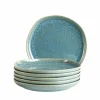 Die moderne Hausfrau Dessertteller Set, Steinzeug Cordelia Grün / Blau