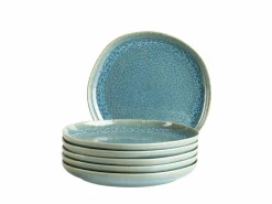 Die moderne Hausfrau Dessertteller Set, Steinzeug Cordelia Grün / Blau