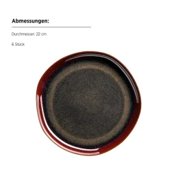 Die moderne Hausfrau Dessertteller Set, Steinzeug Cordelia Braun