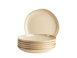 Die moderne Hausfrau Dessertteller Set, Steinzeug Cordelia Sand