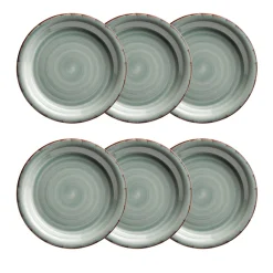 Die moderne Hausfrau Dessertteller-Set, Steingut LUMACA Grau