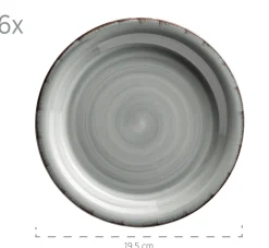 Die moderne Hausfrau Dessertteller-Set, Steingut LUMACA Grau