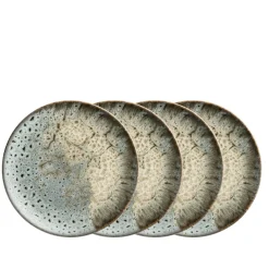 Die moderne Hausfrau Dessertteller-Set, Steinzeug Carellia Grau