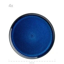 Die moderne Hausfrau Dessertteller-Set, Steinzeug Niara Schwarz / Grau