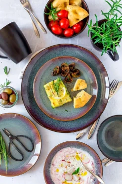 Die moderne Hausfrau Dessertteller-Set, Steinzeug Teona 4 x Dessertteller