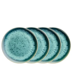 Die moderne Hausfrau Dessertteller-Set, Steinzeug Carellia Blau