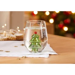 Die moderne Hausfrau 3D-Glastasse „Tannenbaum“, 300 ml