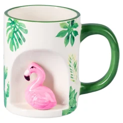 Die moderne Hausfrau 3D-Kaffeebecher „Flamingo“, 350 ml