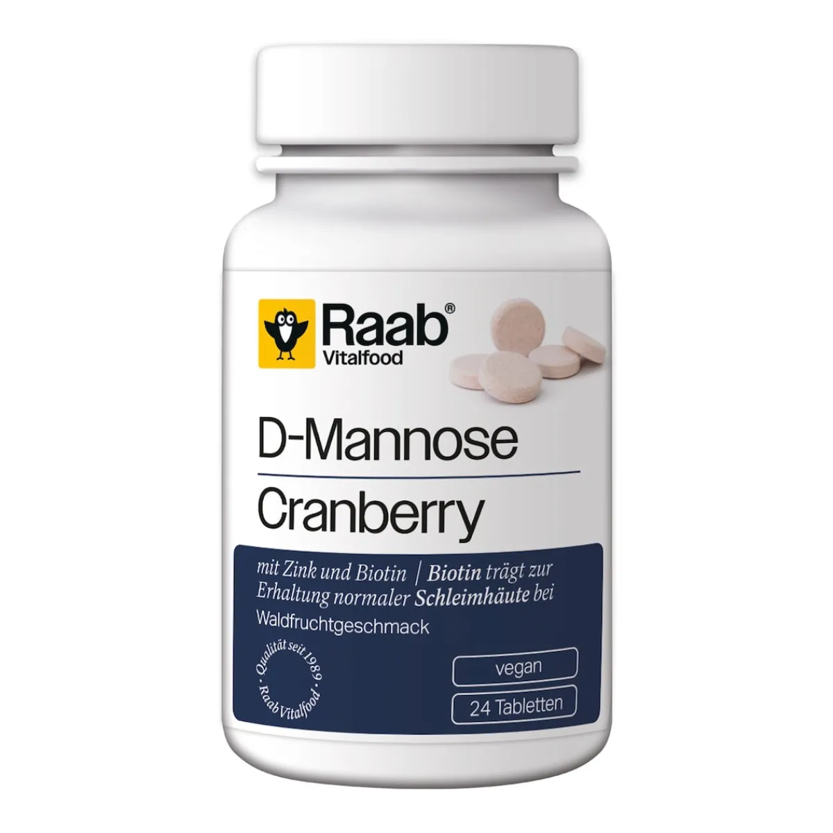 Die moderne Hausfrau D-Mannose-Cranberry Lutschtabletten, Geschmack Waldfrucht, 24 Stück, 52,8 g