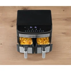 Die moderne Hausfrau Doppelkammer-Heißluftfritteuse 7l, 2400 W