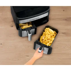 Die moderne Hausfrau Doppelkammer-Heißluftfritteuse 7l, 2400 W