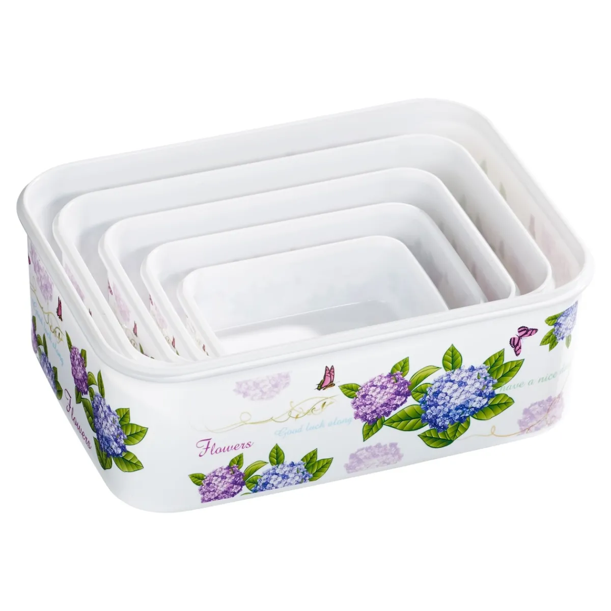 Die moderne Hausfrau Dosen-Set "Hortensie", 5 Stück lila