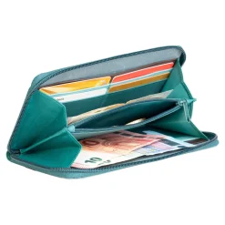 Damen Die moderne Hausfrau Echtleder-Geldbörse „multicolor“