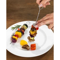 Die moderne Hausfrau Edelstahl-Spieße mit Abstreifer, 8 Teile