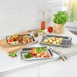 Die moderne Hausfrau Edelstahl-Wannen-Set, 3 Stück