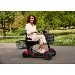 Die moderne Hausfrau Elektroroller AT52317 mit Tasche & Korb rot