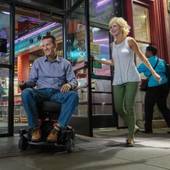 Die moderne Hausfrau Elektrorollstuhl M35+ mit Staufächern, 6 km/h pink