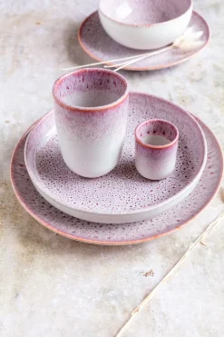 Die moderne Hausfrau Espressobecher-Set, Steinzeug Alpenwiese Beere / Creme