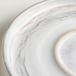 Die moderne Hausfrau Espressotassen-Set, Steinzeug TIEFER SEE Grau / Weiß